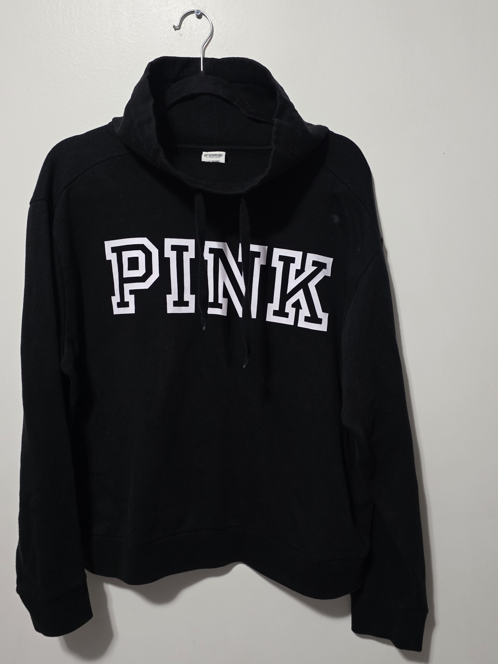 PINK Victoria's Secret Black Funnel Neck Sweatshirt - Women's Cozy Pullover